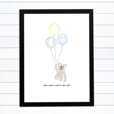 baby tavla ballong nalle