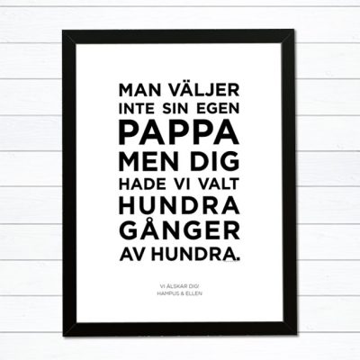 man väljer inte sin pappa tavla