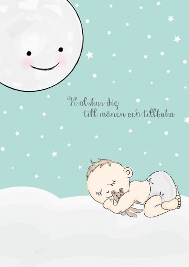 FYND: Vi älskar dig till månen och tillbaka (21x30 cm)